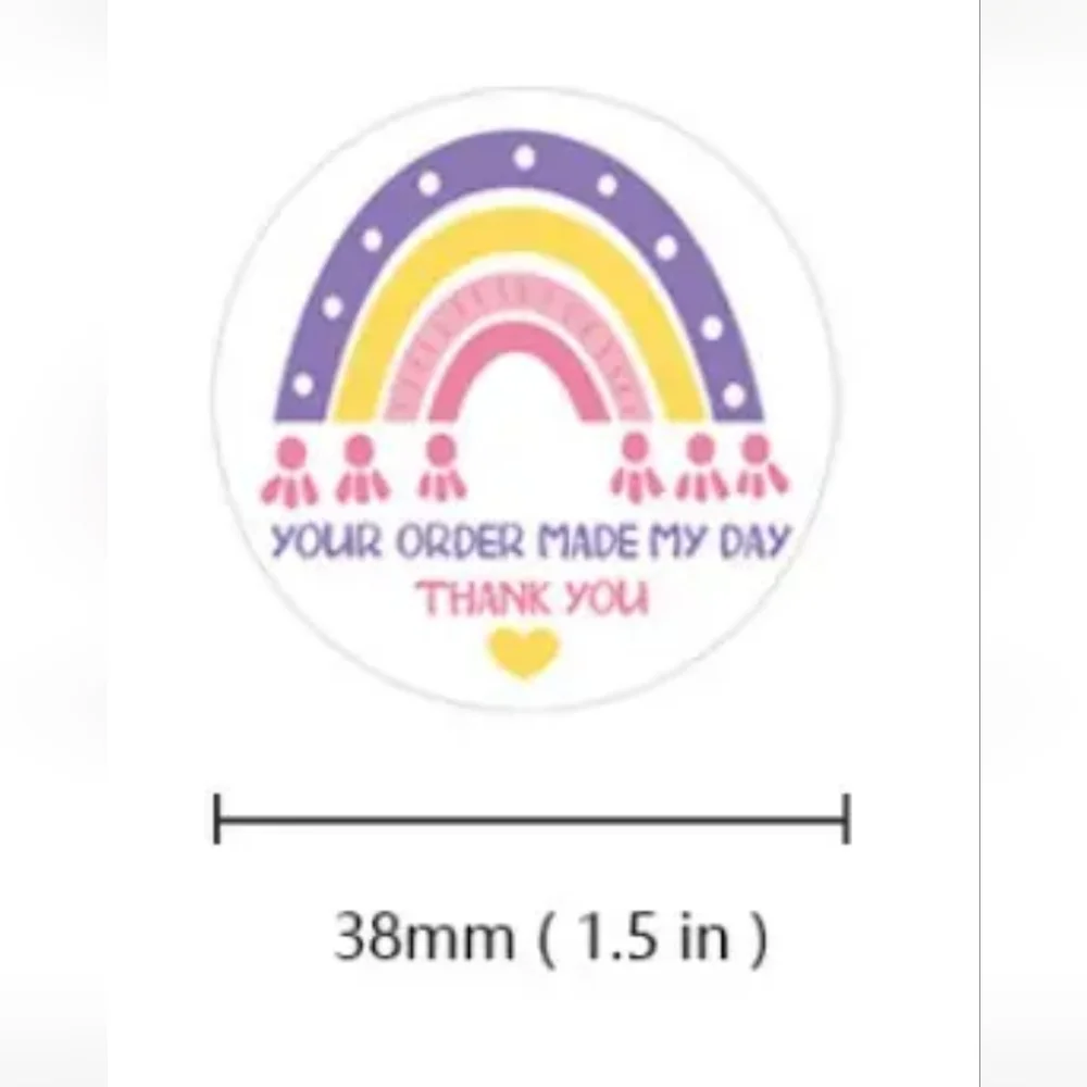 5x25 / 500 Thank You Rainbow Stickers